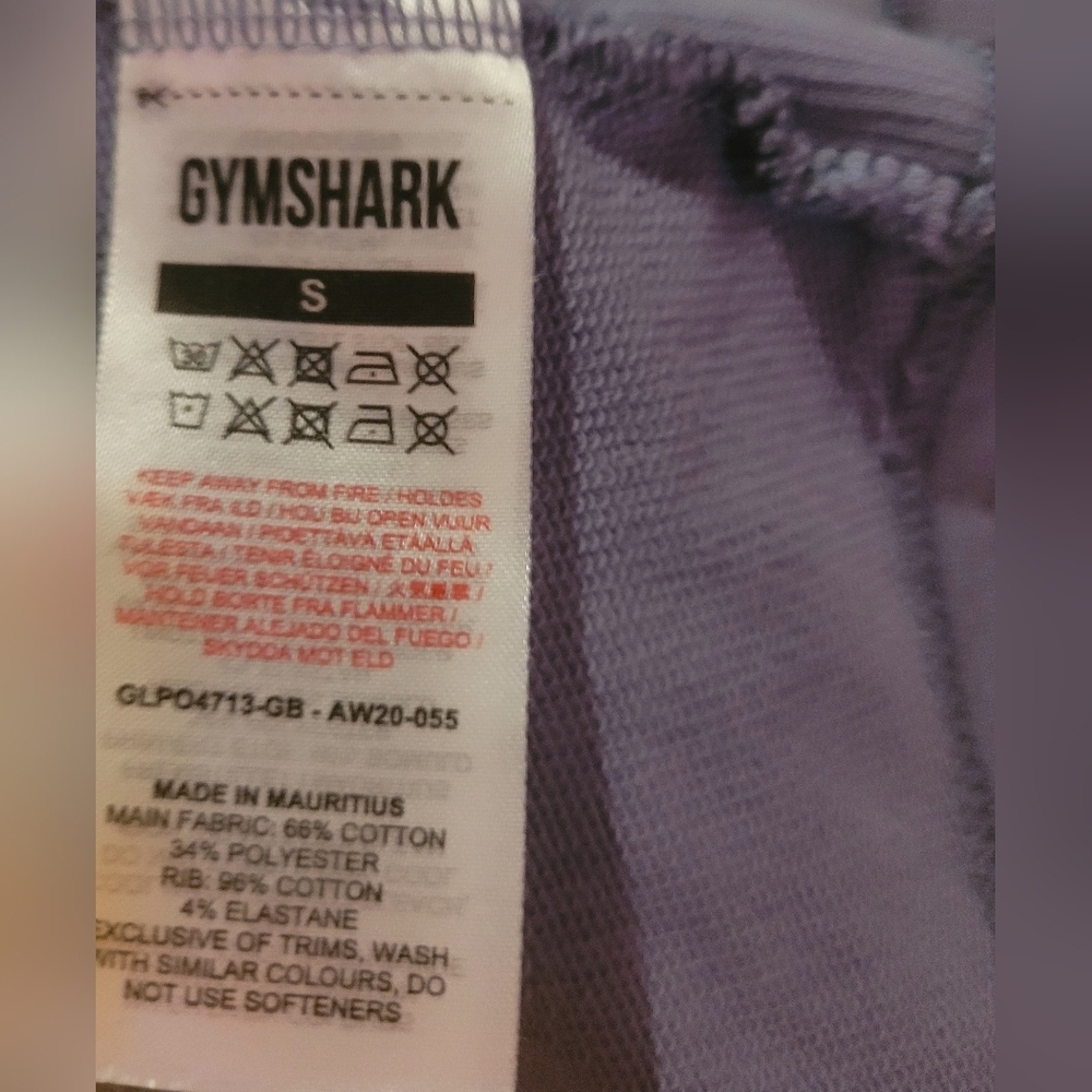 GYMSHARK Woman's Purple Training Top Size Small - Picture 8 of 9